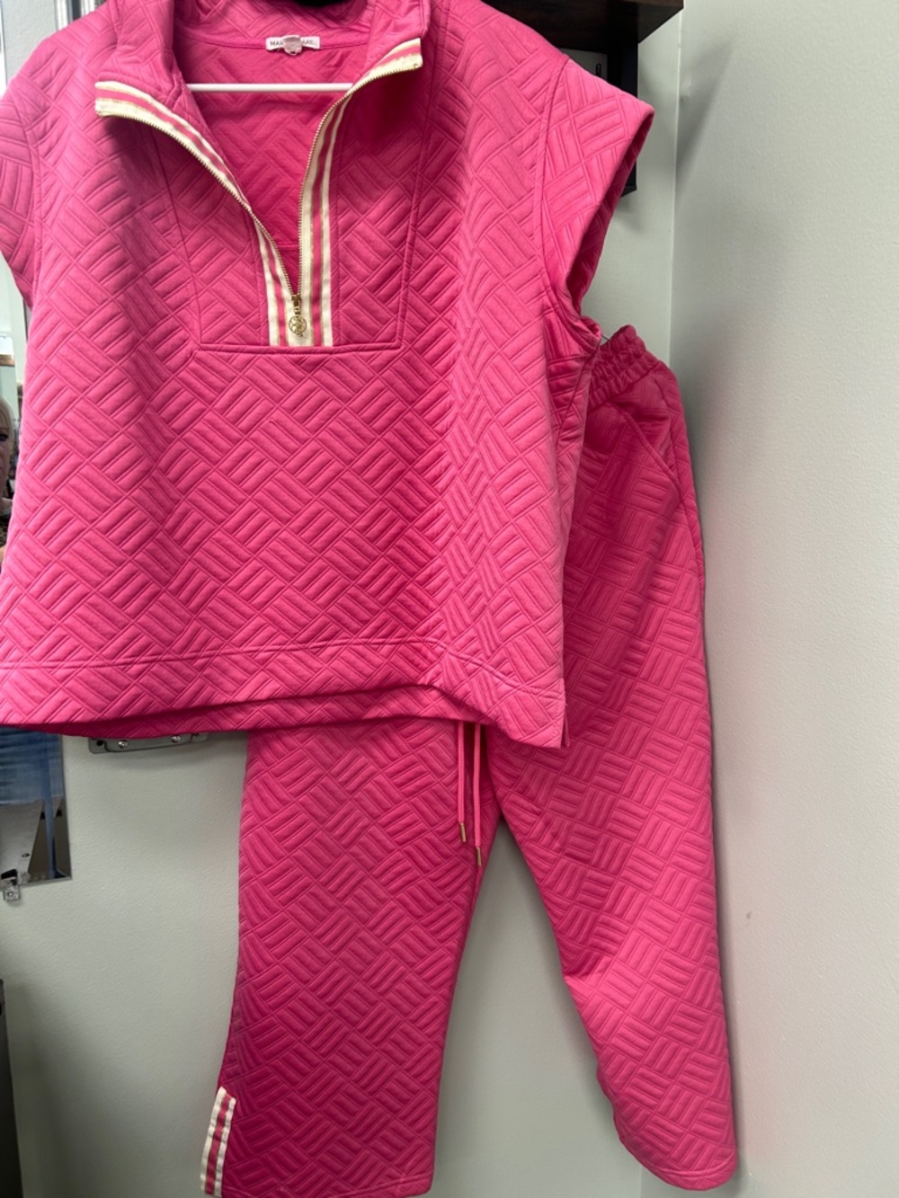 Bright Pink Quilted Two-Piece Set